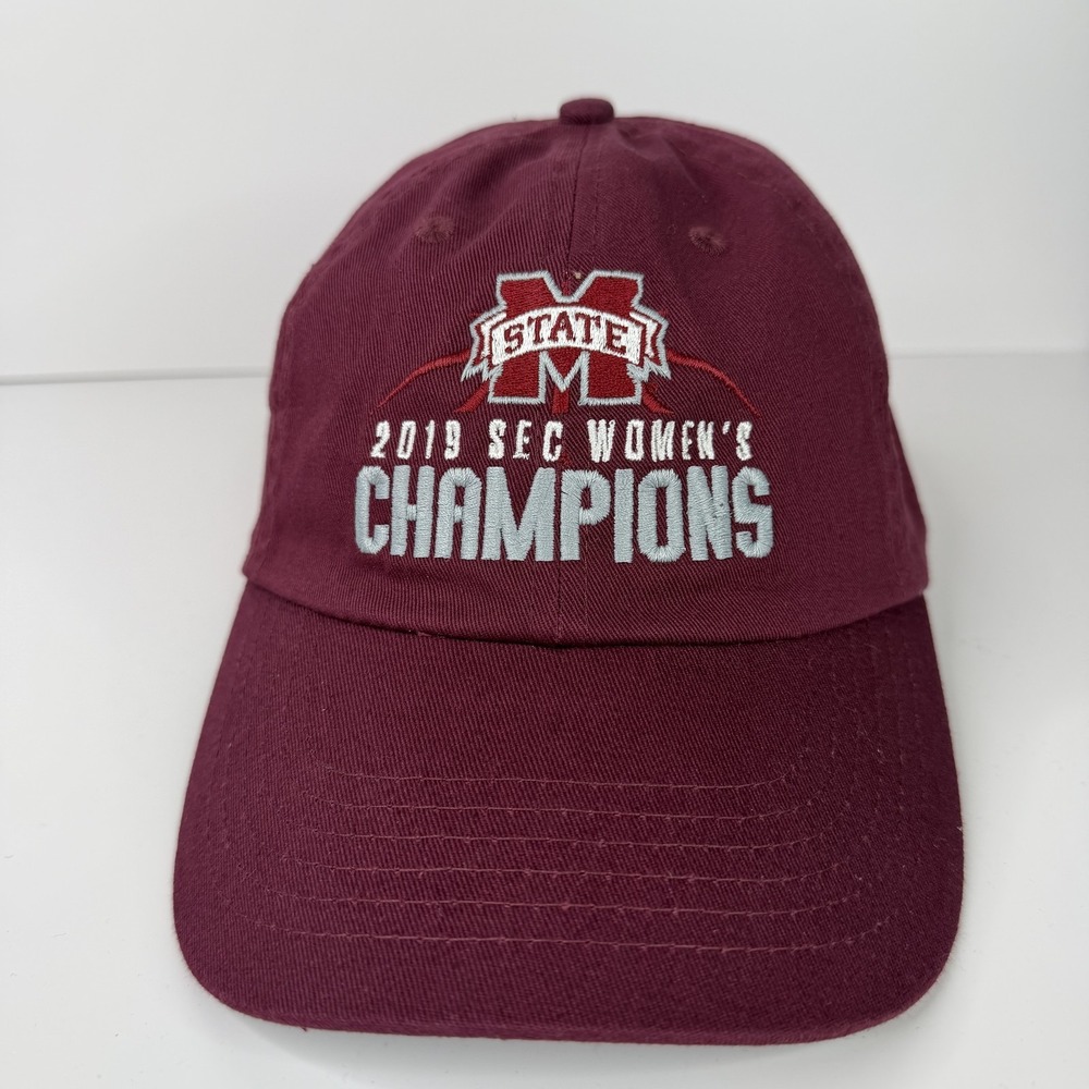 Mississippi State Bulldogs Hat Cap Strap Back Womens Champions Red Basketball - Picture 2 of 12